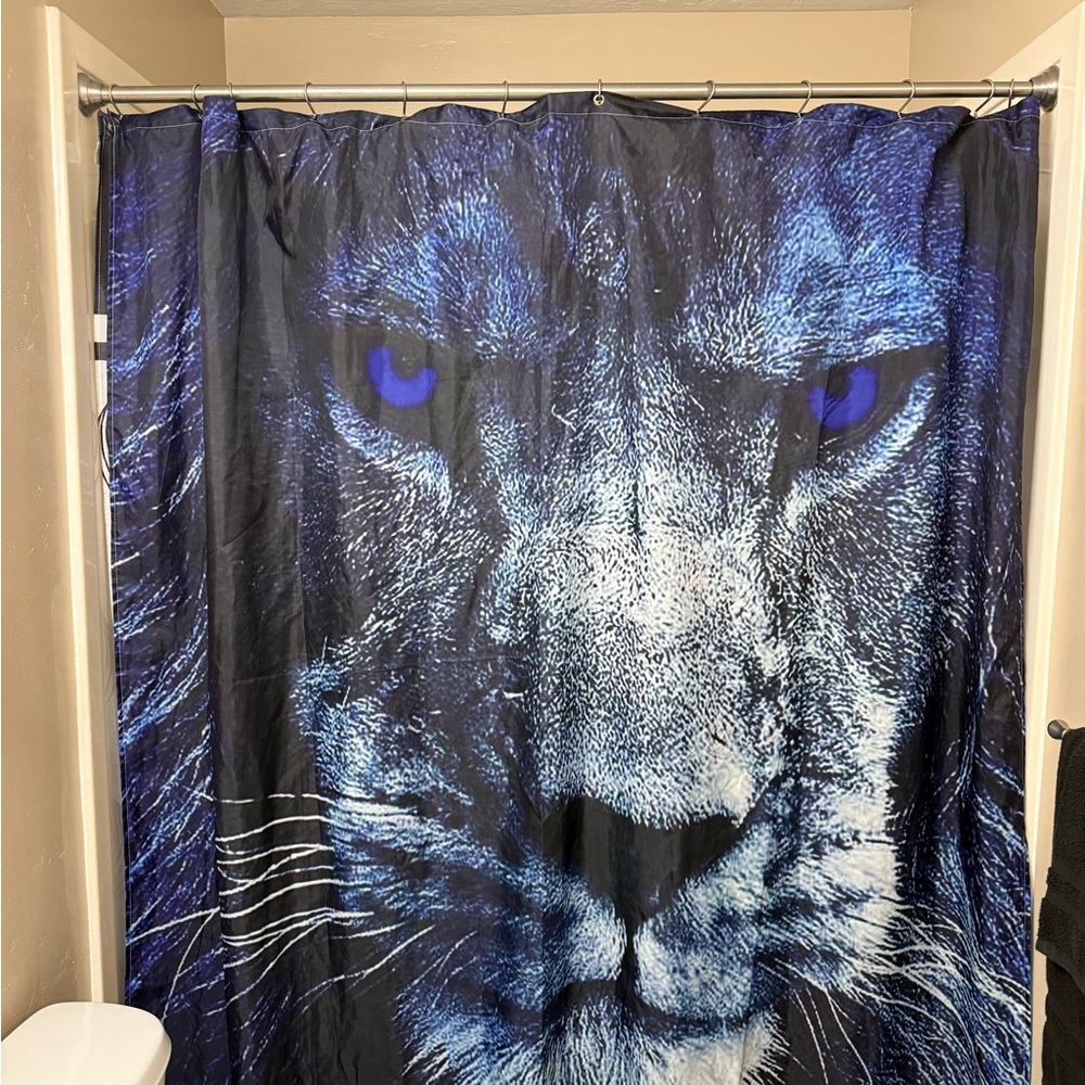 Blue Lion Shower Curtain